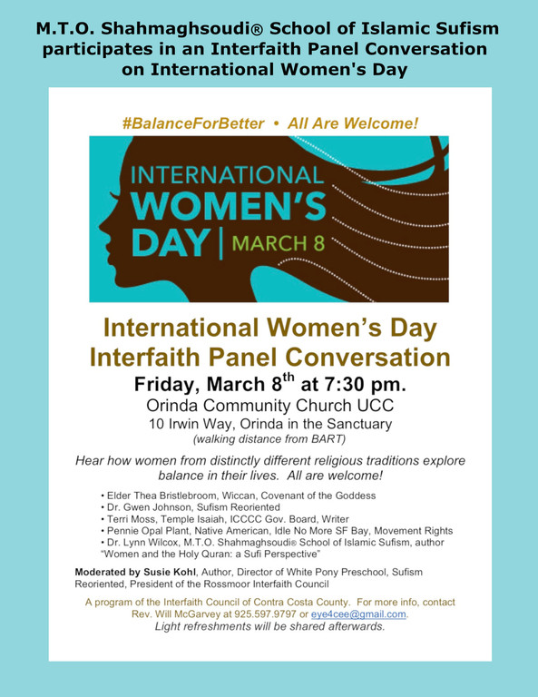 M.T.O. Presents at International Women's Day Interfaith Panel