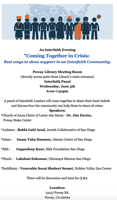 M.T.O. Sufi Association® Attends Interfaith Discussion Panel