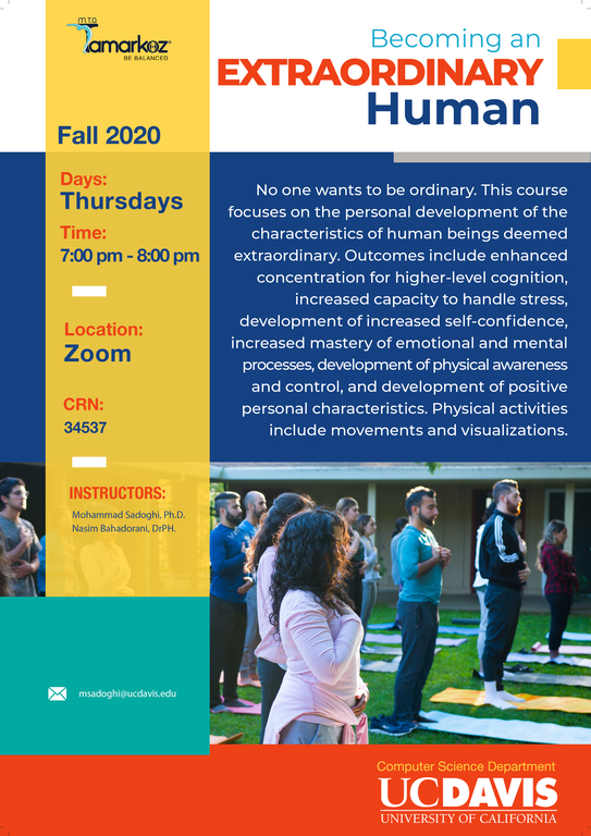 Fall 2020 Tamarkoz® at UC Davis: Becoming an Extraordinary Human
