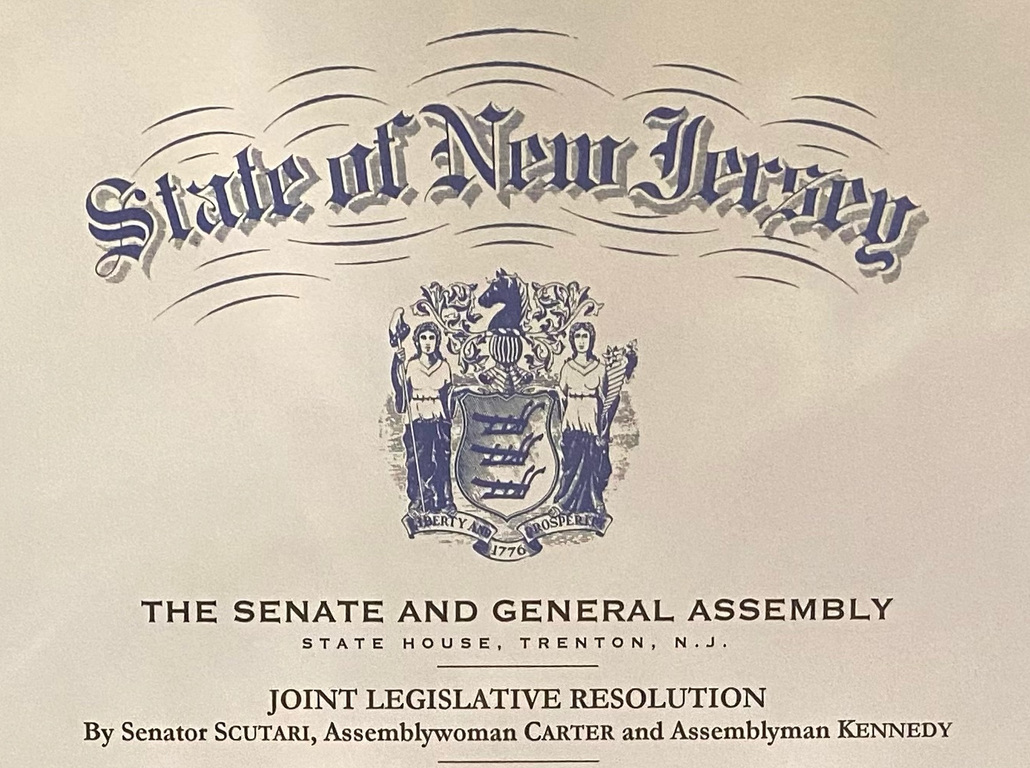 New Jersey State Honors M.T.O. with Joint Legislative Resolution